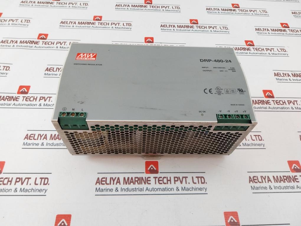 Mean Well Drp-480-24 Switching Regulator 200-240vac 4.0a 50/60hz , 24v 20a