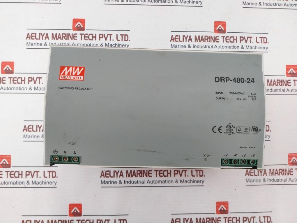Mean Well Drp-480-24 Switching Regulator 200-240vac 4.0a 50/60hz , 24v 20a