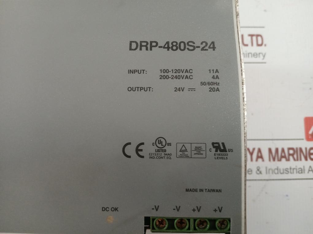 Mean Well Switching Regulator Power Supply 50/60Hz Part No Drp-480S-24
