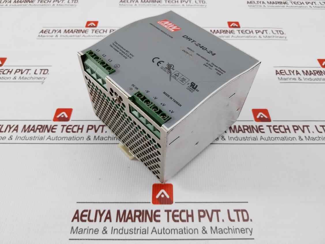 Mean Well Drt-240-24 Industrial Din Rail Power Supply 400-500vac Three Phase 50