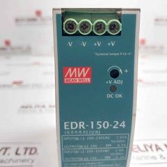 Mean Well Edr-150-24 Power Supply 75C 200-240Vac 1.65A 50/60Hz