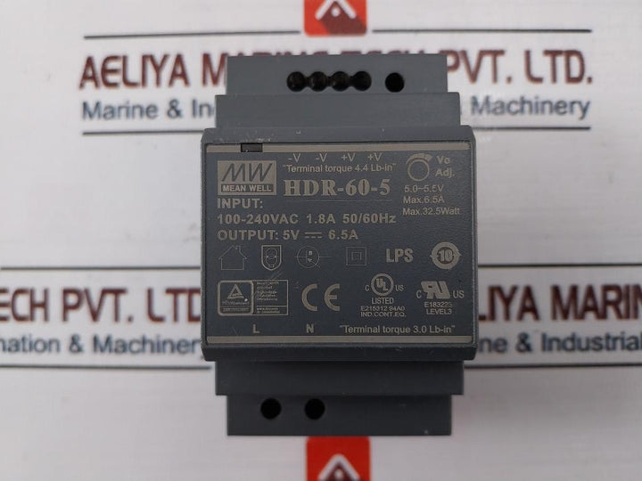 Mean Well Hdr-60-5 Power Supply 50/60Hz 100-240V Ac