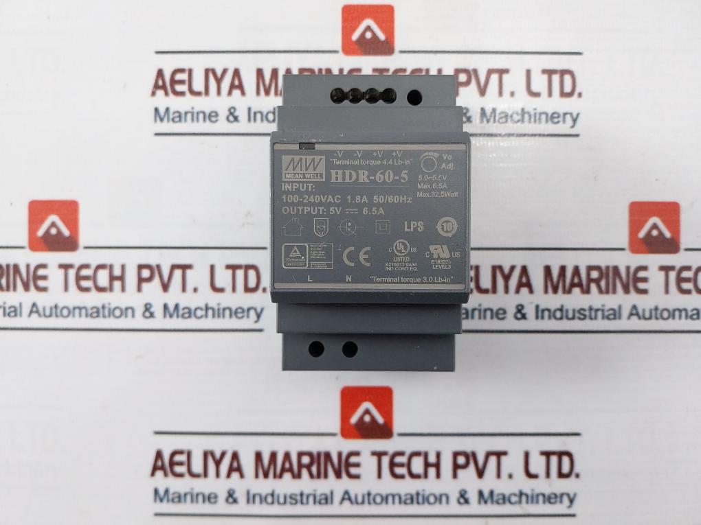 Mean Well Hdr-60-5 Power Supply 50/60Hz 100-240V Ac