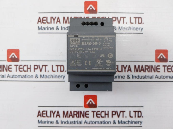 Mean Well Hdr-60-5 Power Supply 50/60Hz 100-240V Ac