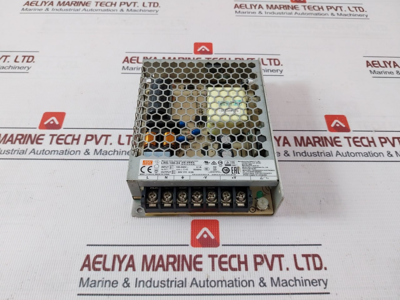 Mean Well Lrs-100-24 Switching Power Supply 50/60Hz 24V-4.5A E183223 94V-0