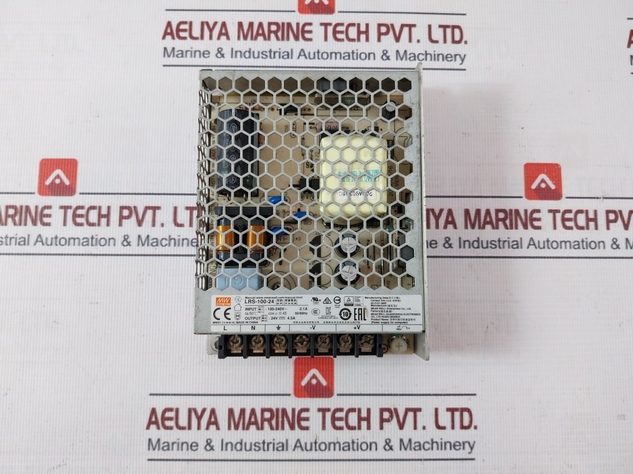 Mean Well Lrs-100-24 Switching Power Supply 50/60Hz 24V-4.5A E183223 94V-0