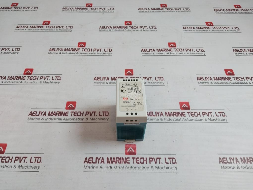 Mean Well Mdr-100-24 Din Rail Power Supply 100-240Vac 1.3A 50/60Hz 24V/4A 40 C