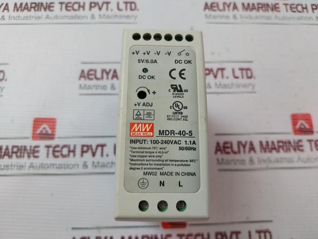 Mean Well MDR-40-5 Power Supply 100-240VAC 50/60Hz