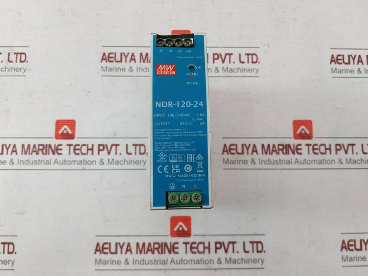 Mean Well Ndr-120-24 Ac/Dc Single Output Din Rail Power Supply Module 120W