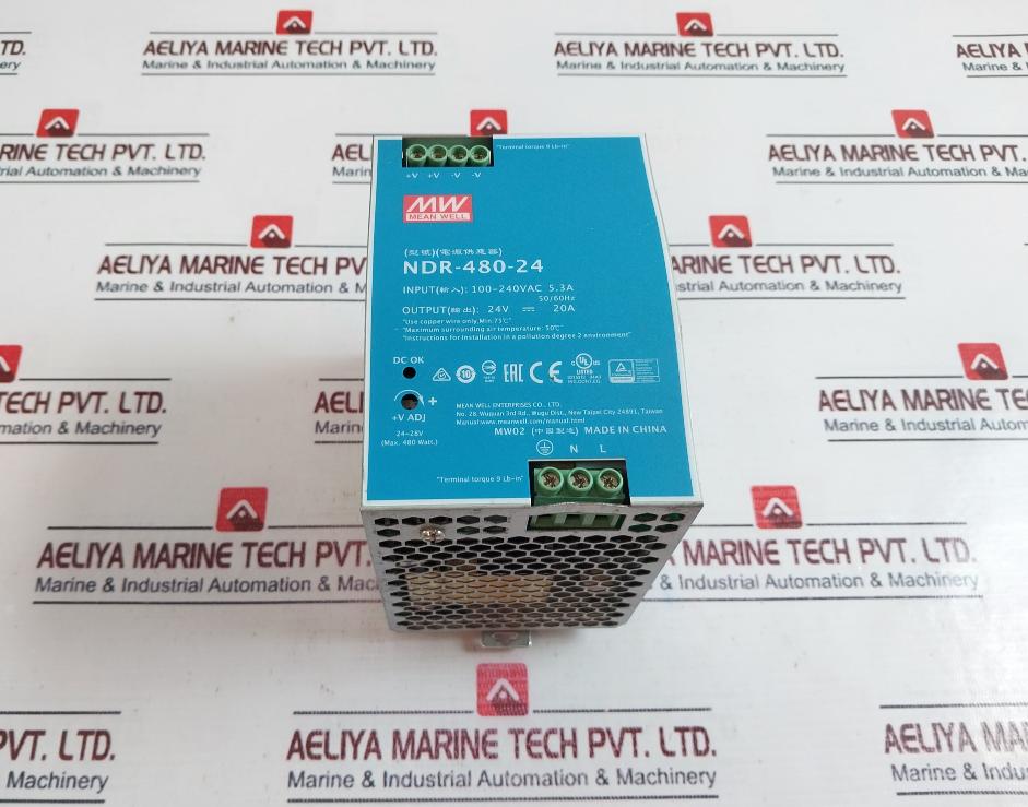 Mean Well Ndr-480-24 Power Supply 24V 20A