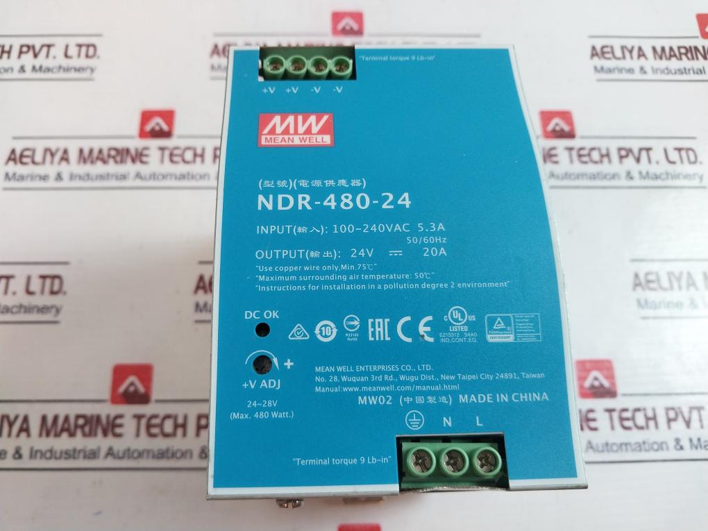 Mean Well Ndr-480-24 Power Supply 24V 20A