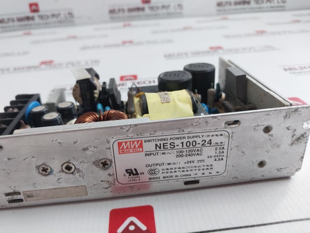 Mean Well Nes-100-24 Switching Power Supply 100-120Vac 2.5A 50/60Hz E183223 Mw02