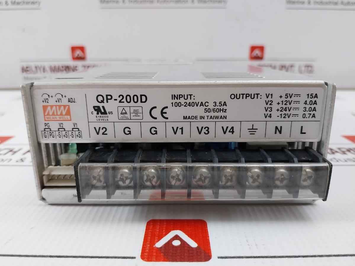 Mean Well Qp-200D Switching Power Supply 100-240Vac 3.5A 50/60Hz