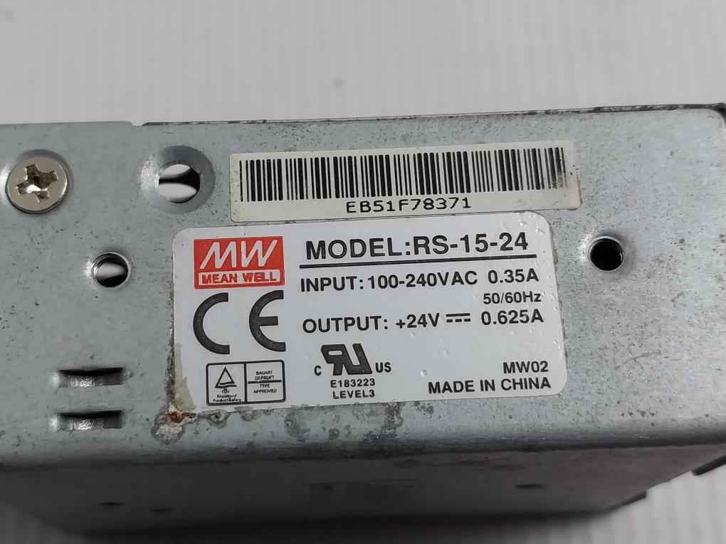 Mean Well Rs-15-24 Switching Power Supply 0.625A 100-240Vac 24Vdc