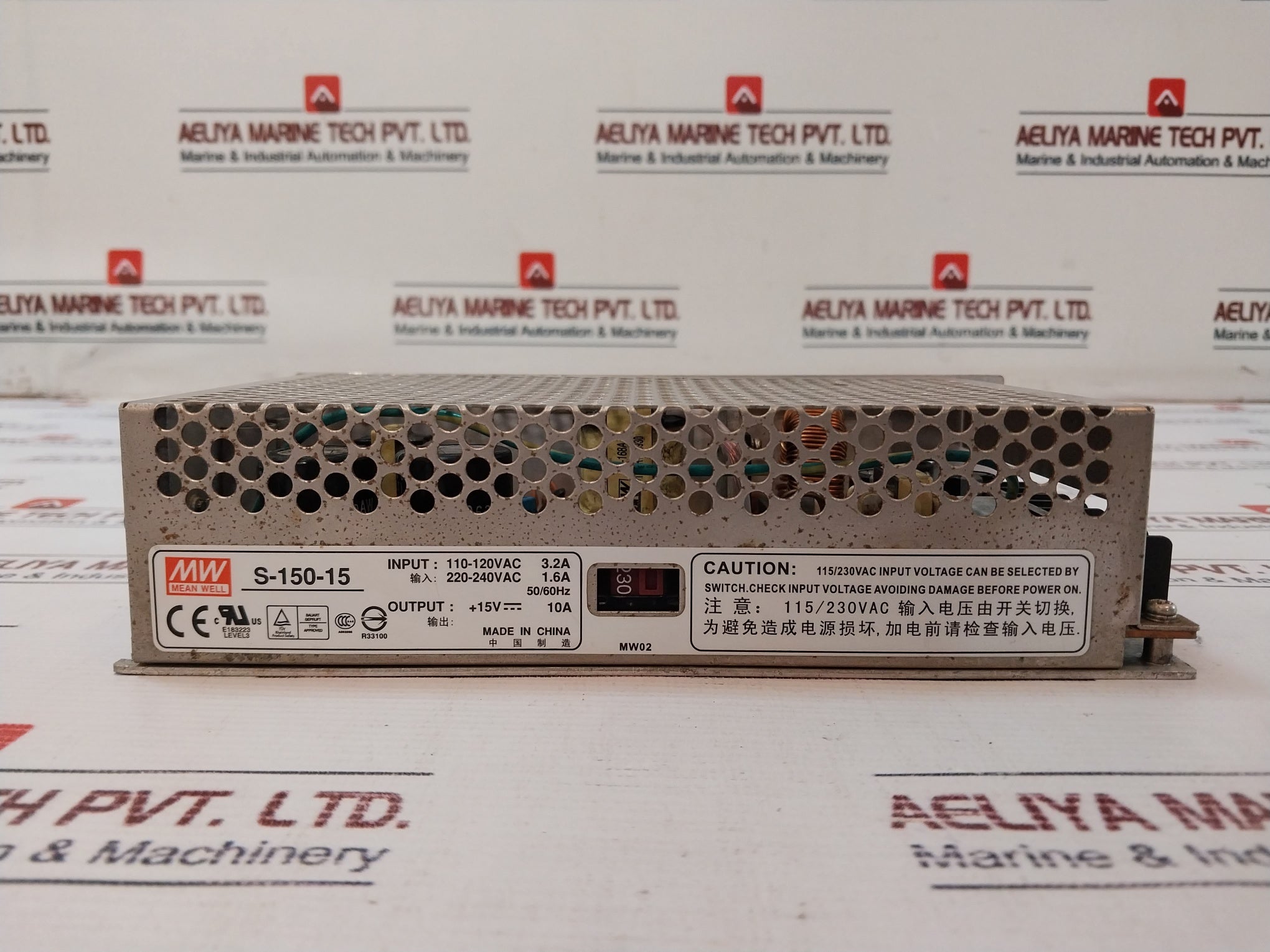 Mean Well S-150-15 Switching Mode Power Supply Level 3 220-240Vac