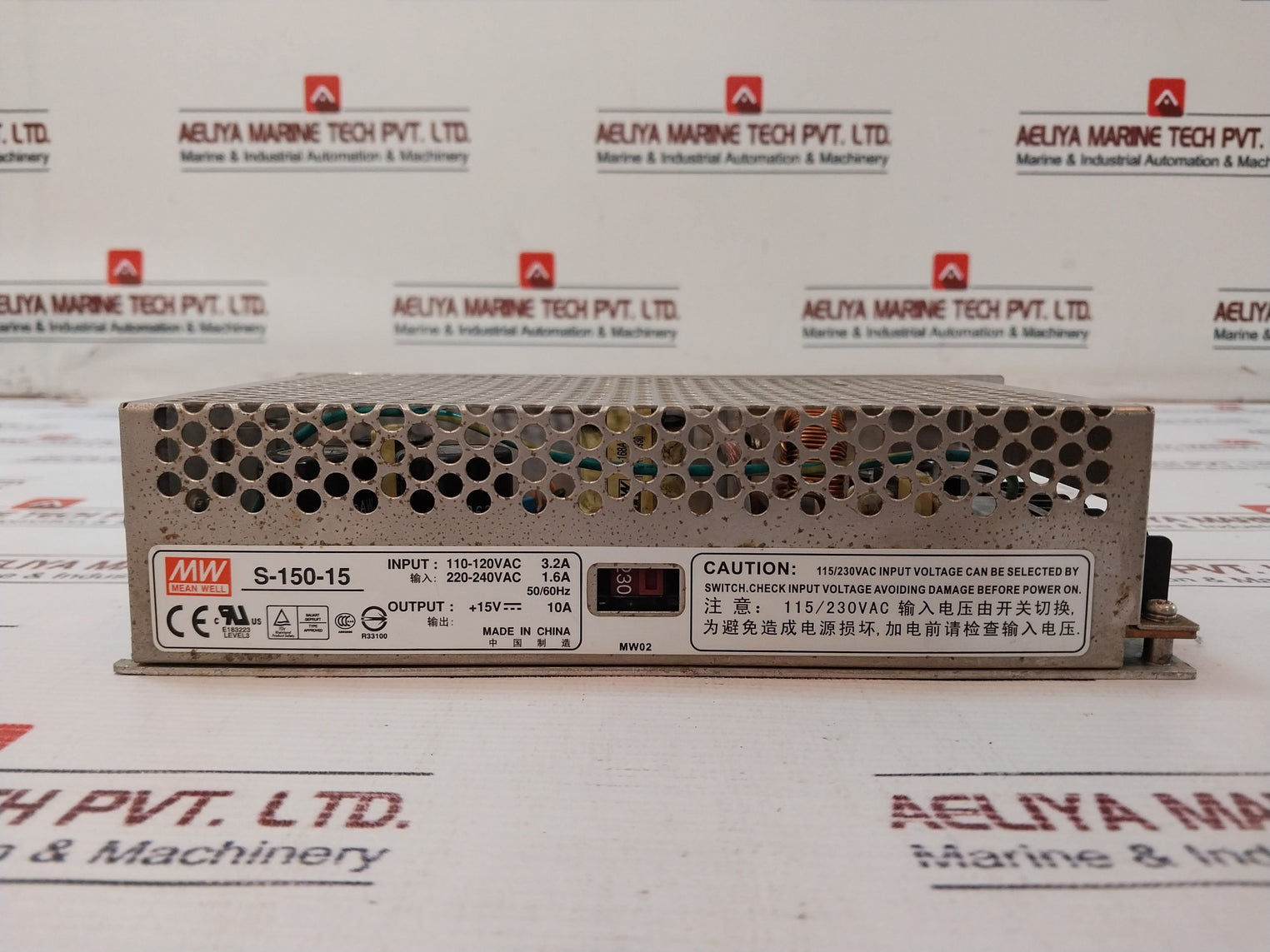 Mean Well S-150-15 Switching Mode Power Supply Level 3 220-240Vac