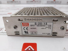 Mean Well S-25-15 Power Supply Unit 100-240Vac 0.6A 50/60Hz&nbsp;
