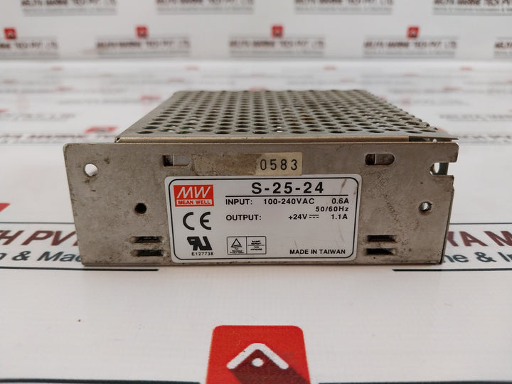 Mean Well S-25-24 Power Supply 100-240 Vac 0.6A 50/60 Hz