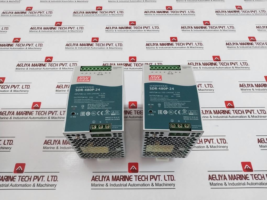 Mean Well Sdr-480P-24 Ac/Dc Din Rail Supply 100-240Vac 5.0A 50/60Hz