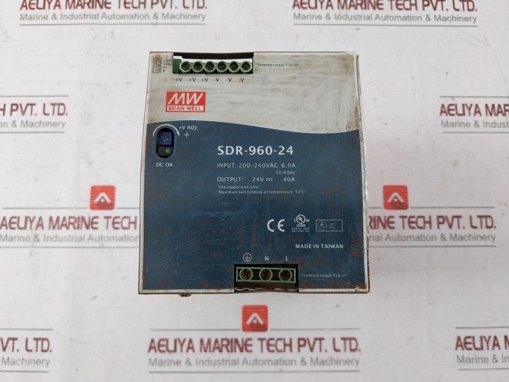 Mean Well Sdr-960-24 Ac-dc Industrial Din Rail Power Supply 50/60Hz 24V-40A