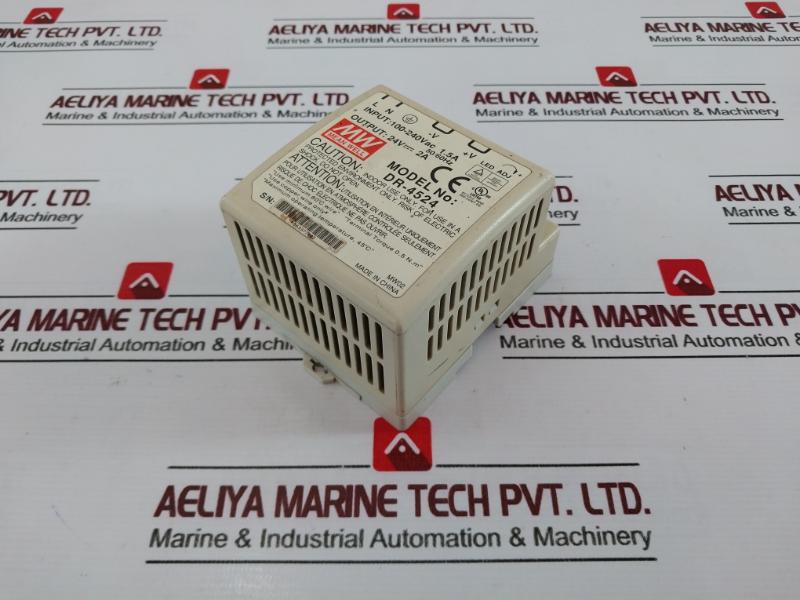 Mean Well&nbsp;Dr-4524 Power Supply Input: 100-240vac 50/60hz 1.5a Output: 24vdc 2a U