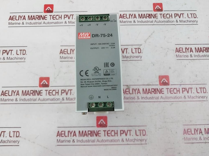 Mean Well Dr-75-24 Din Rail Power Supply 100-240Vac