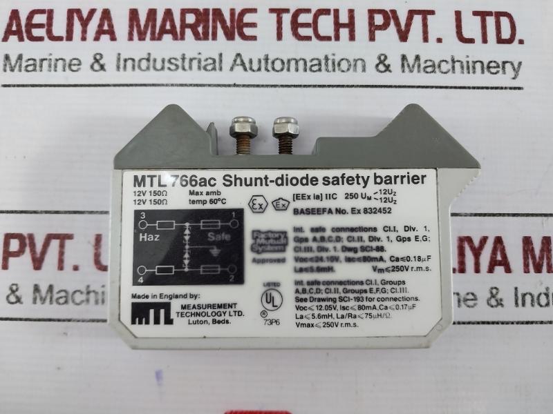 Measurement Technology 766Ac Shunt-diode Safety Barrier 12V