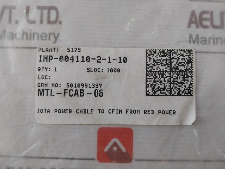 Measurement Technology Fcab-06 Iota Power Cable 1.0M For Cfim From Red Power