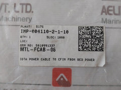 Measurement Technology Fcab-06 Iota Power Cable 1.0M For Cfim From Red Power