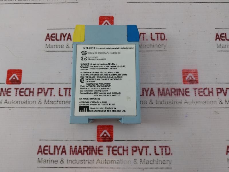 Measurement Technology Mtl 3013 2-channel Switch/Proximity Detector Relay 250V Ex91c2495