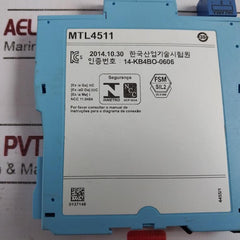 Measurement Technology Mtl4511 Switch/ Proximity Detector Interface 20-35V Dc