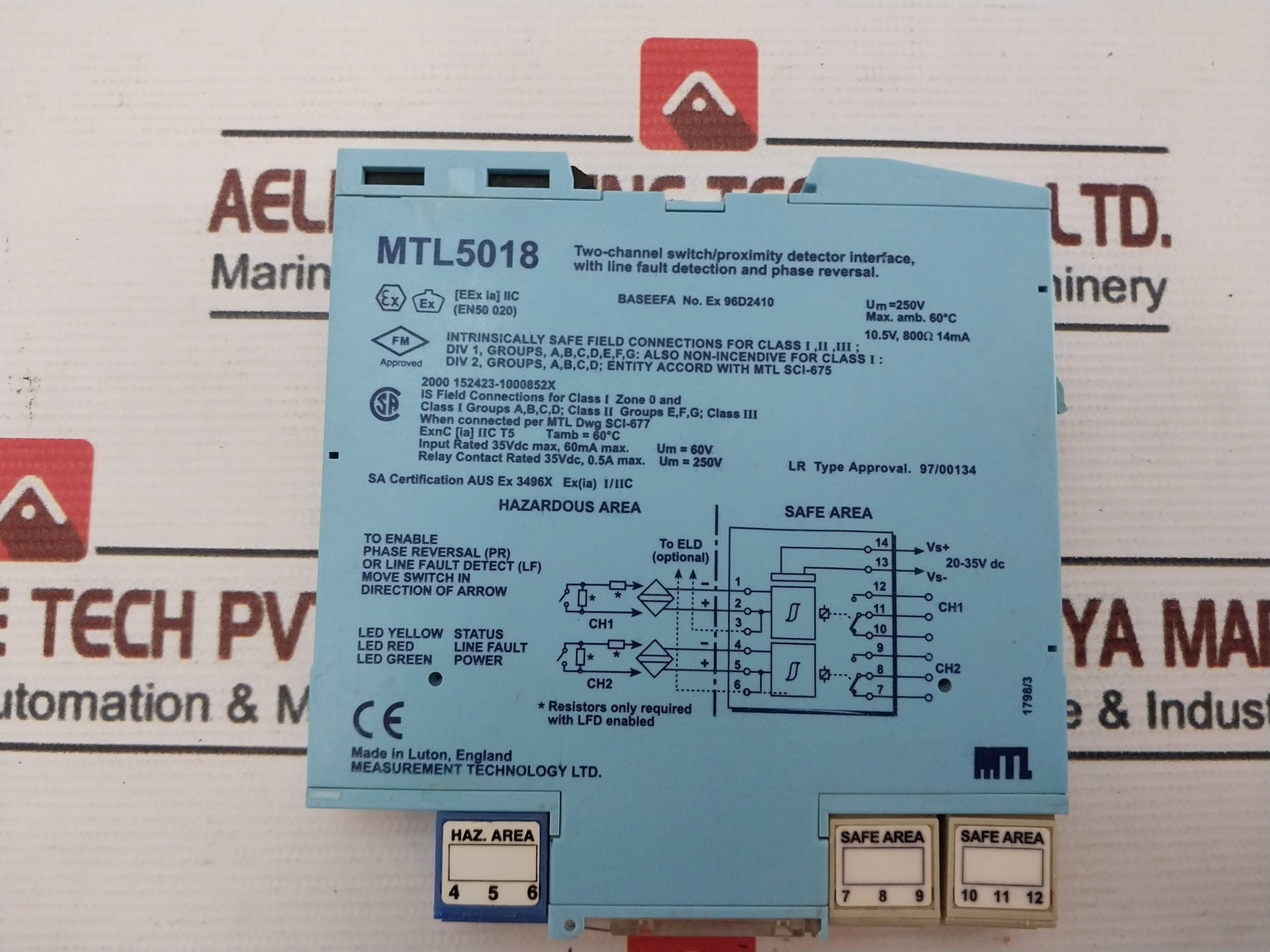 Measurement Technology Mtl5018 Two-channel Switch/Proximity Detector Interface