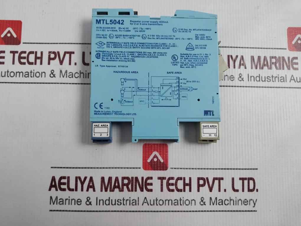 Measurement Technology Mtl5042 Repeater Power Supply 4/20Ma En50 020