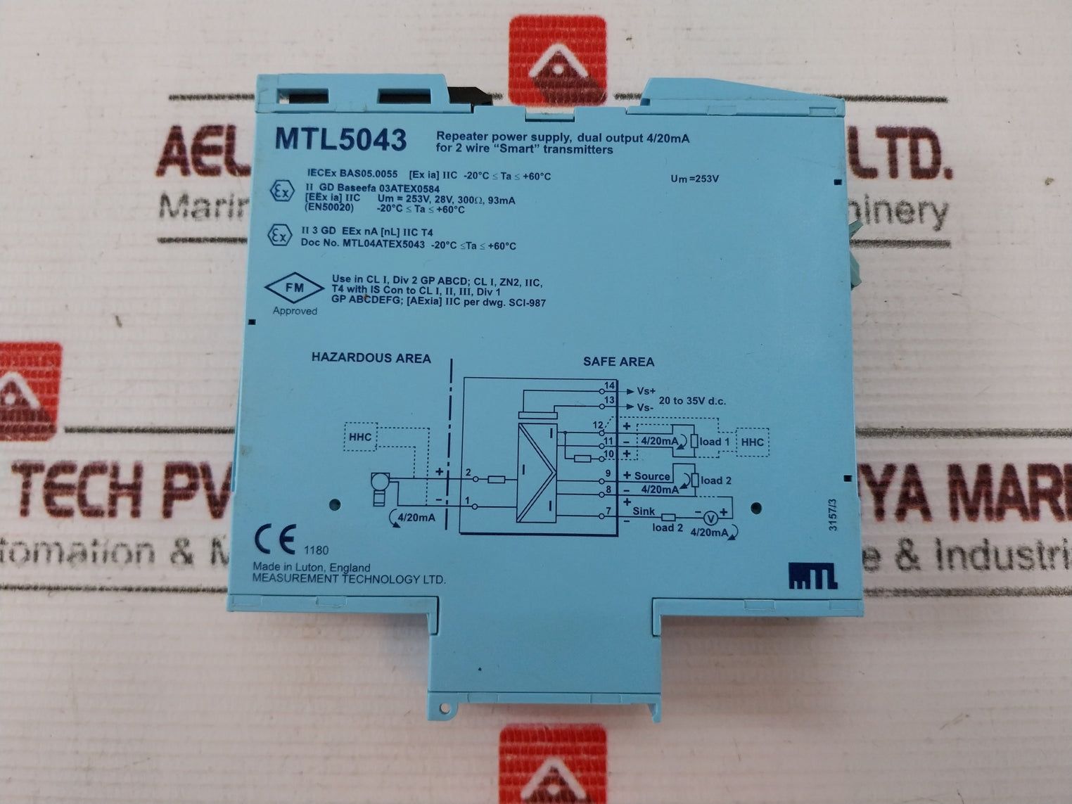 Measurement Technology Mtl5043 Repeater Power Supply 253V-4/20Ma
