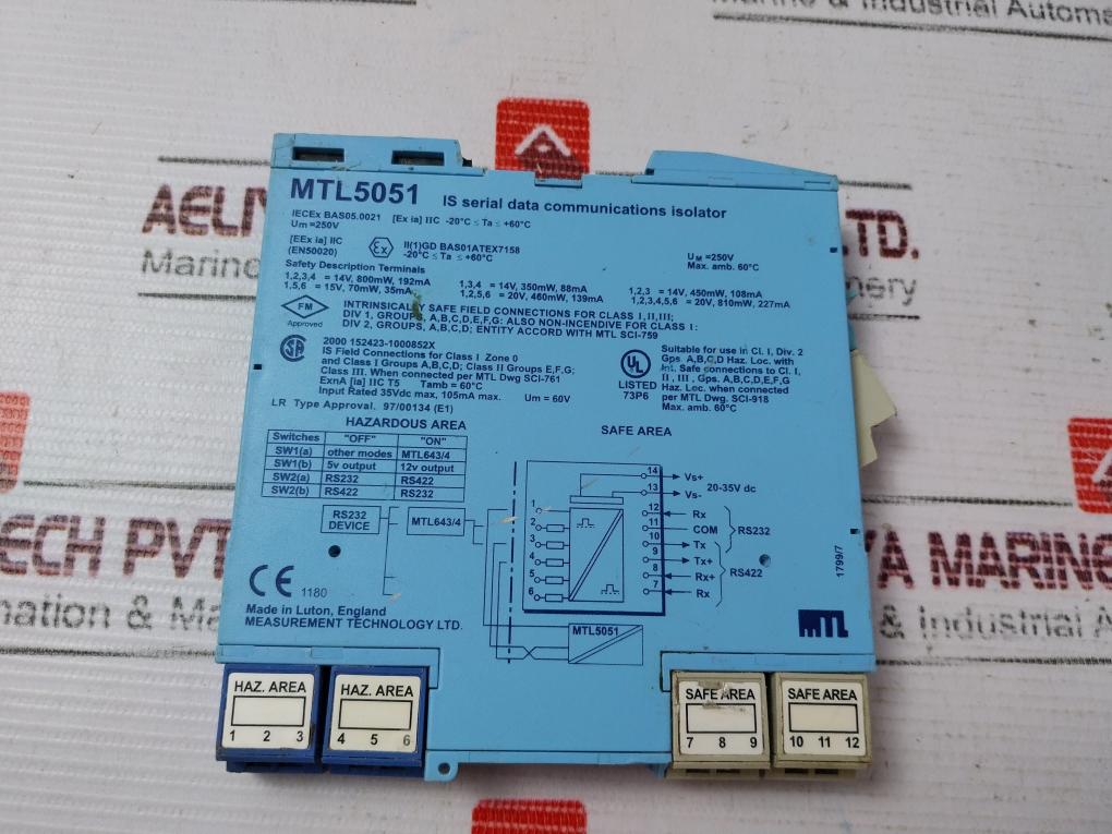 Measurement Technology Mtl5051 Is Serial Data Communication Isolator