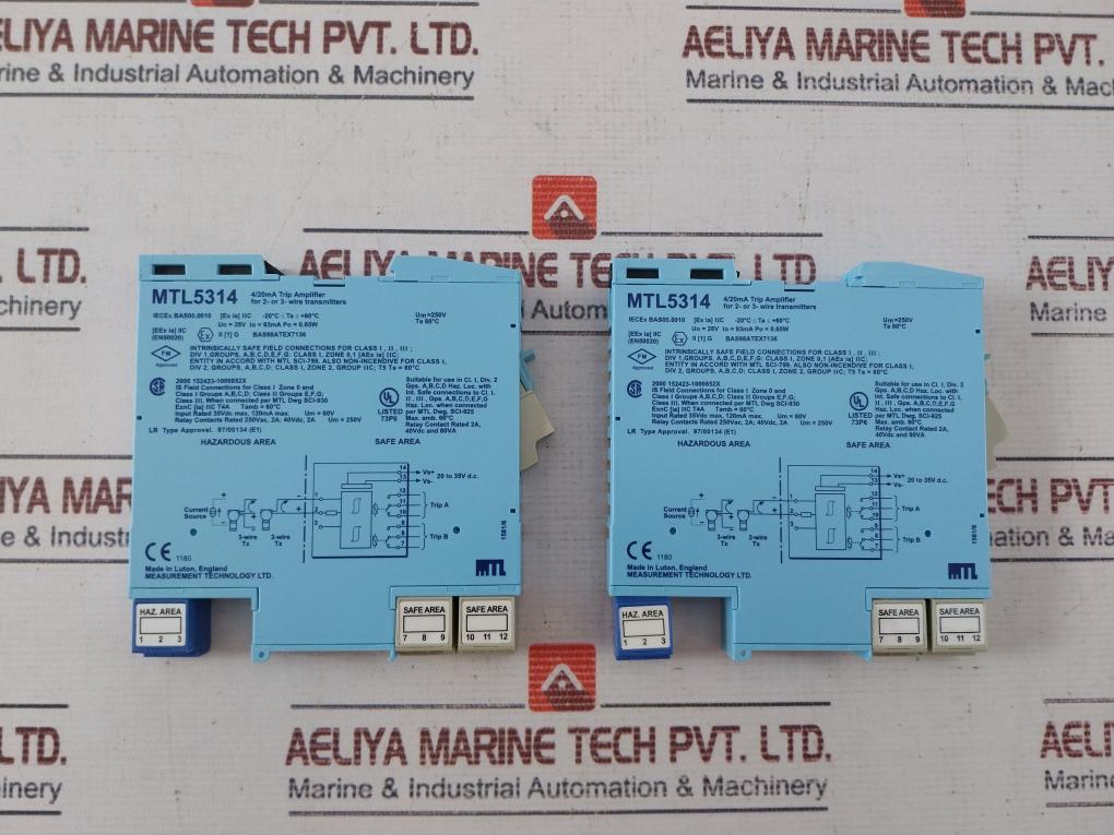 Measurement Technology Mtl5314 Trip Amplifier 4/20Ma 250Vac 2A 40Vdc