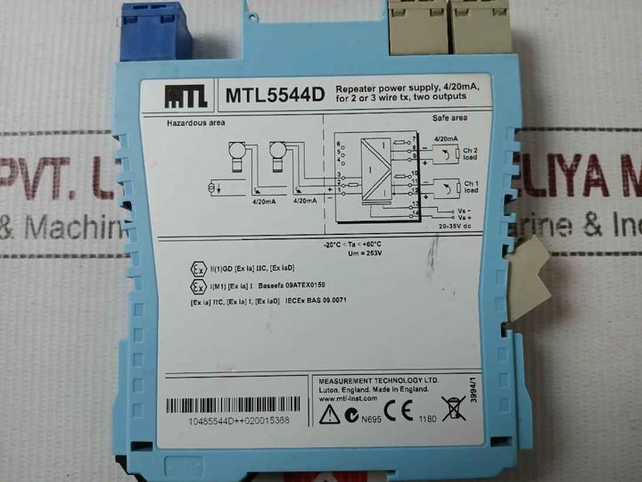 Measurement Technology Mtl5544d Repeater Power Supply 20-35v Dc