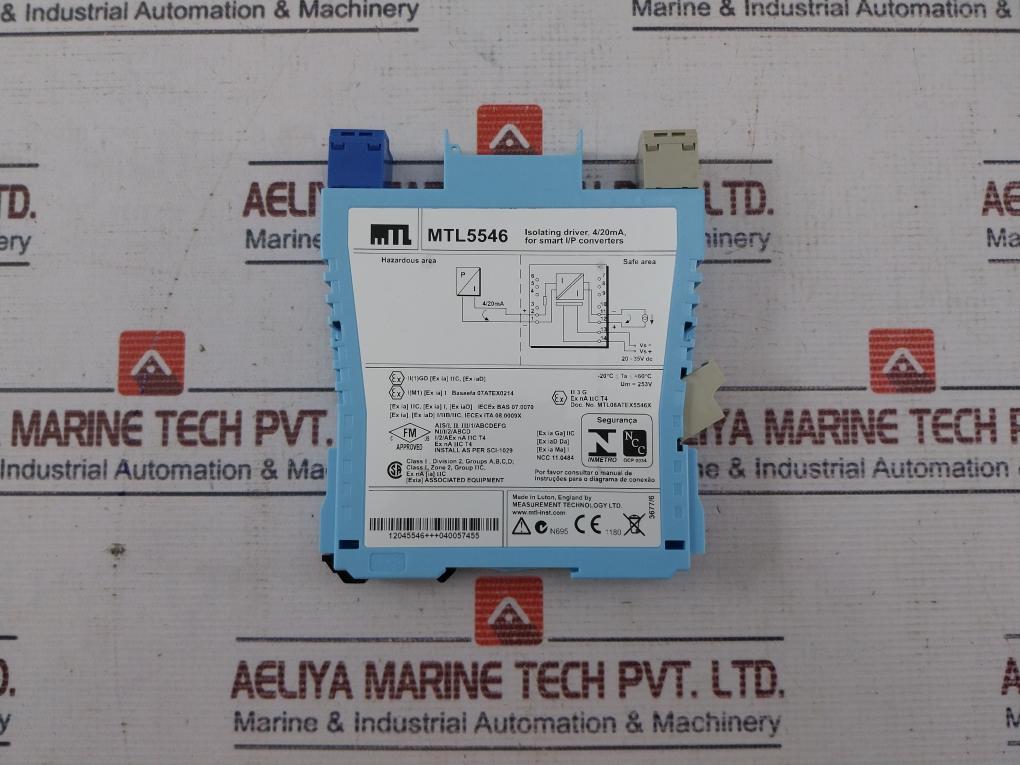 Measurement Technology Mtl5546 Isolating Driver 4/20Ma 20-35V Dc 253V