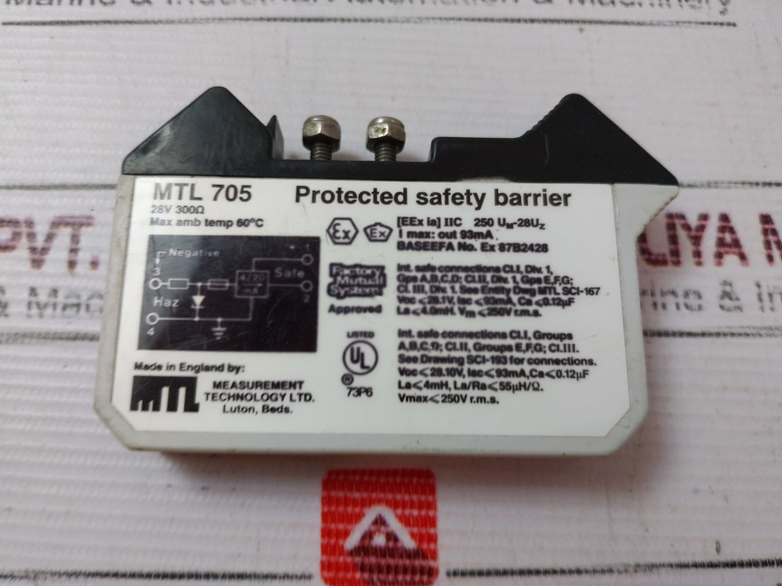 Measurement Technology Mtl 705 Protected Safety Barrier