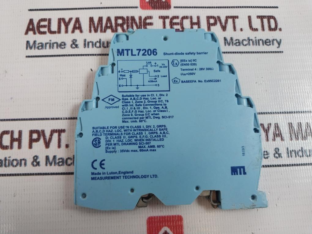 Measurement Technology Mtl7206 Shunt-diode Safety Barrier 250V