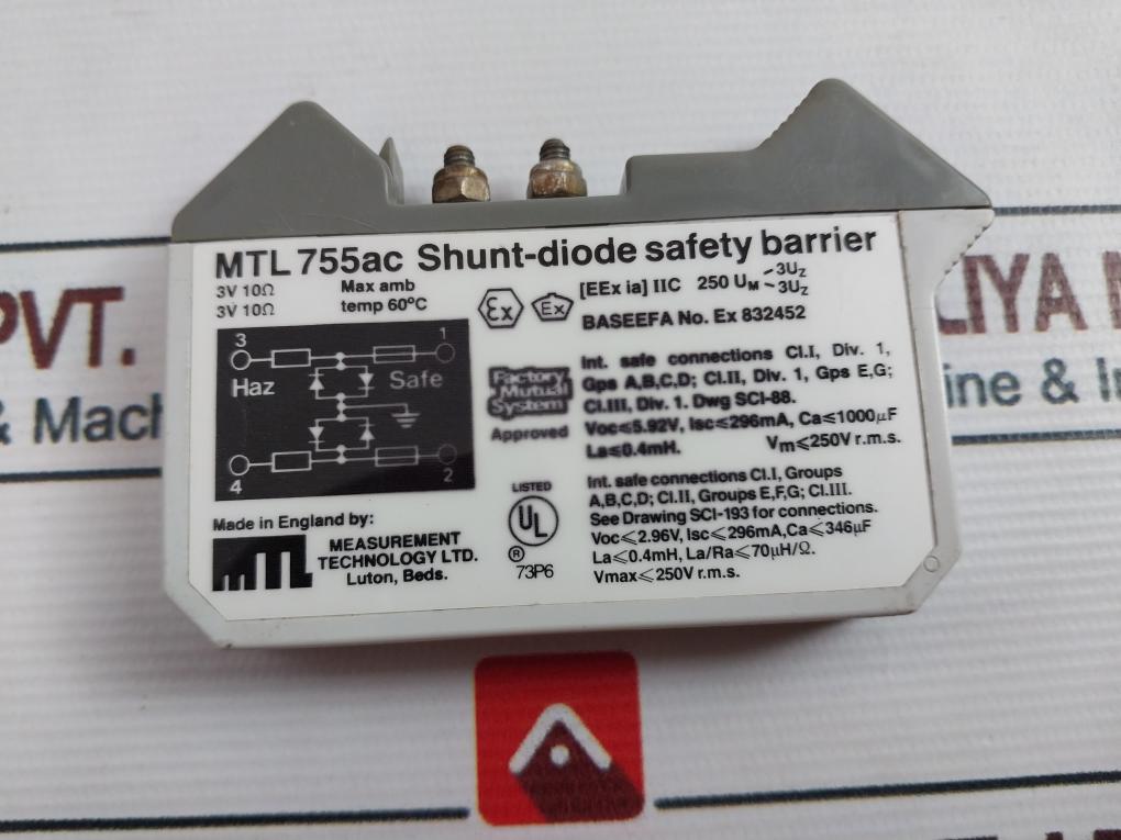 Measurement Technology Mtl 755Ac Shunt-diode Safety Barrier 296Ma