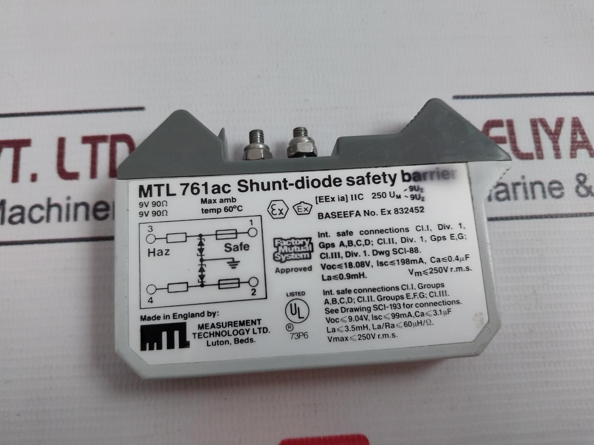 Measurement Technology Mtl 761Ac Shunt-diode Safety Barrier 9V 90Ω