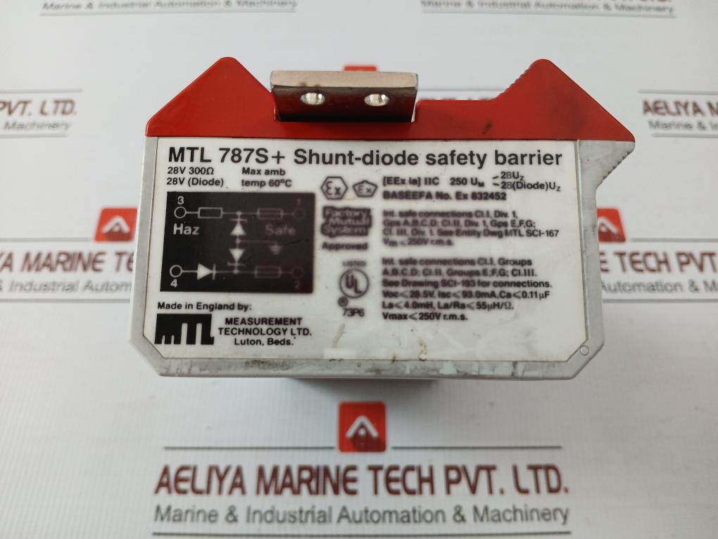 Measurement Technology Shunt-diode Safety Barrier 28V 60°C Part No Mtl 787S+