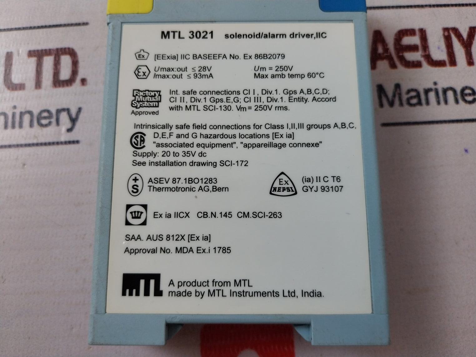 Measurement Technology Mtl 3021 Solenoid/Alarm Driver 3000 Series