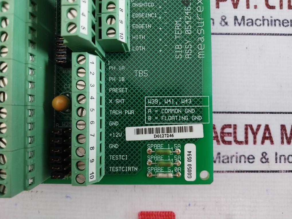 Measurex 05424600 Sib Terminal Board Rev.b