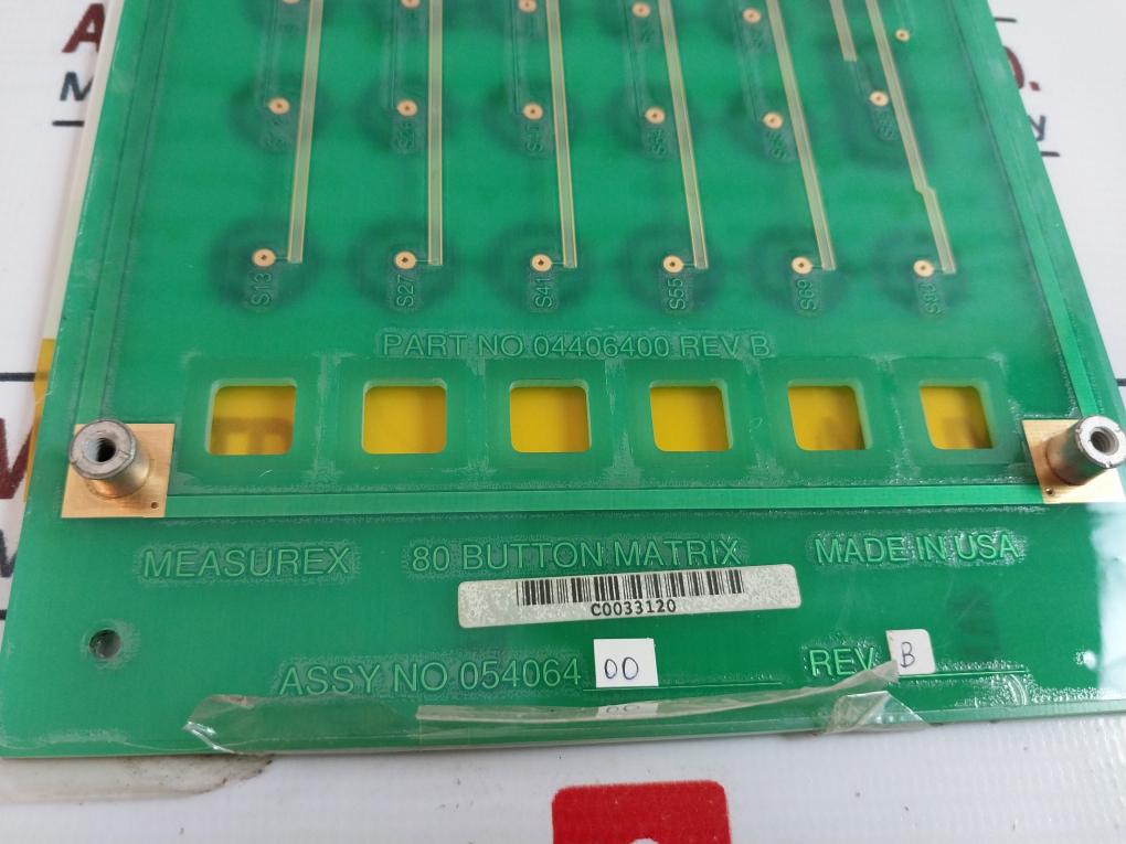 Measurex 8612900 Standard Matrix 80 Button Membrane Keypad 04406400 Rev.A