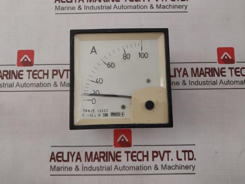 Meco-v S96 Ac Moving Iron Din Panel Ammeter 0-100A 100/5 16922