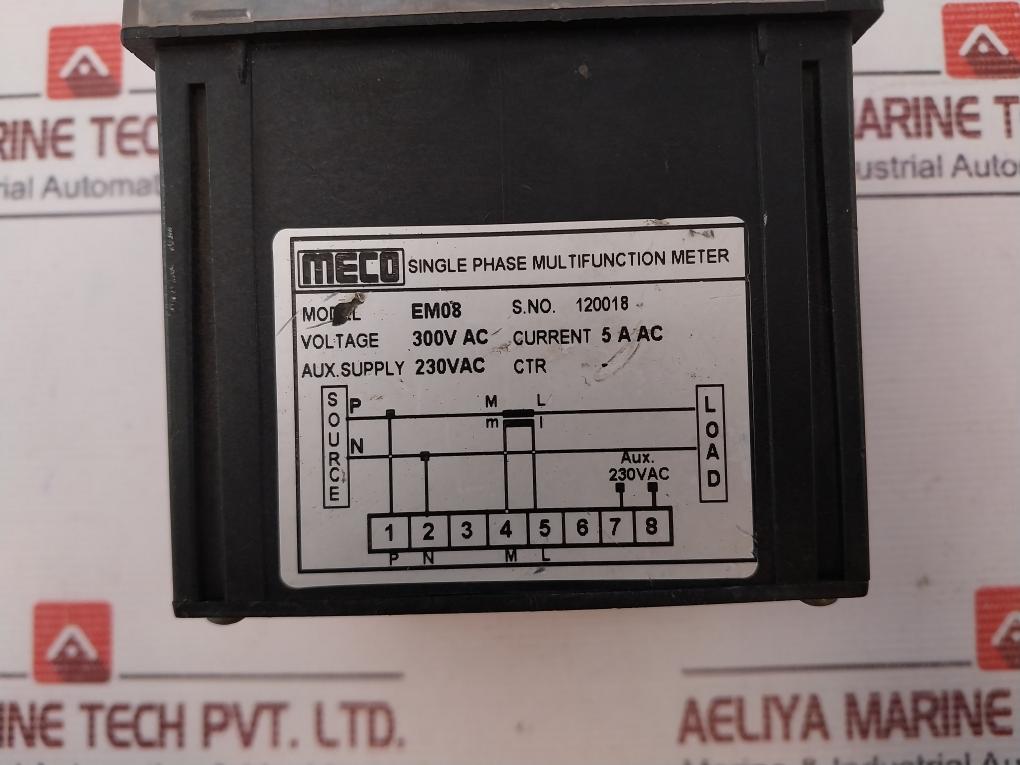 Meco Em08 Single Phase Multifunction Meter 300Vac 5A
