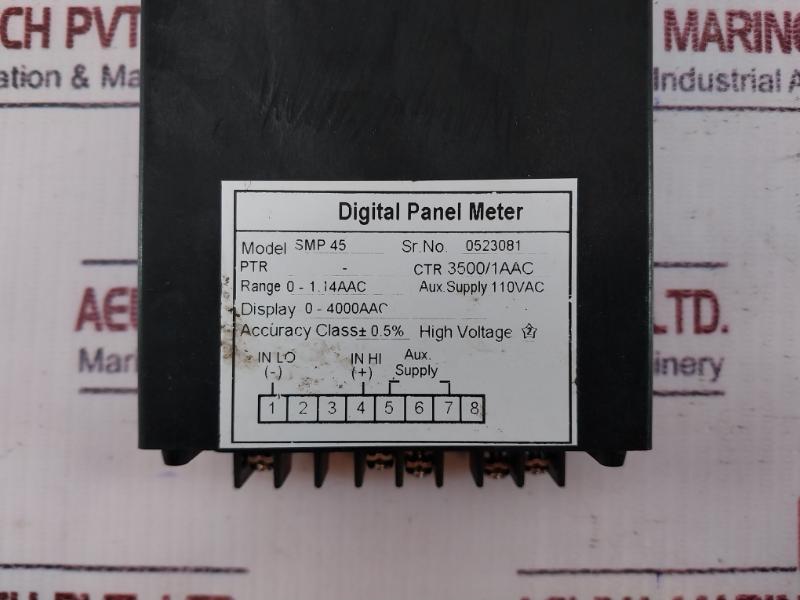 Meco Smp 45 Digit Programmable Ammeter/Voltmeter 3500/1Aac Range 4000Aac 110Vac