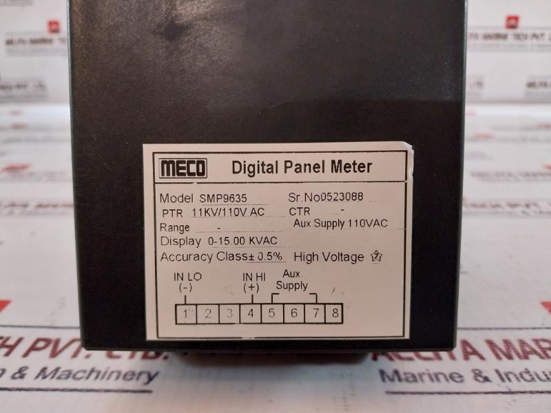 Meco Smp9635 Digital Panel Meter 11Kv/110Vac Display 0-15Kvac